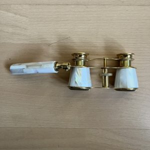 Opera Glasses Brass Mother of Pearl Binoculars with Arm