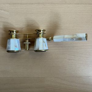 Opera Glasses Brass Mother of Pearl Binoculars with Arm