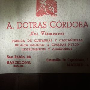 A. Dotras Cordoba 1950s Classical Spanish Guitar Made in Spain