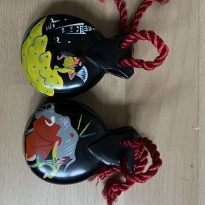 Spanish Castanets Beautifully Hand Painted Bull Flamenco Dancer Spain