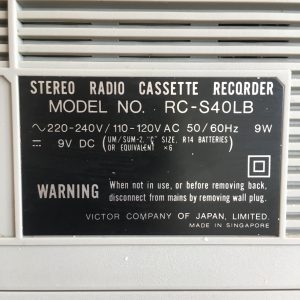 JVC Stereo Radio Cassette Player RC-S40LB