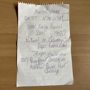 HMV 2001 His Master's Voice Three Speed Record Player 1955