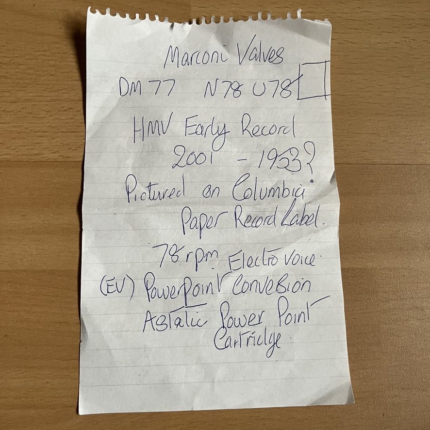 HMV 2001 His Master's Voice Three Speed Record Player 1955