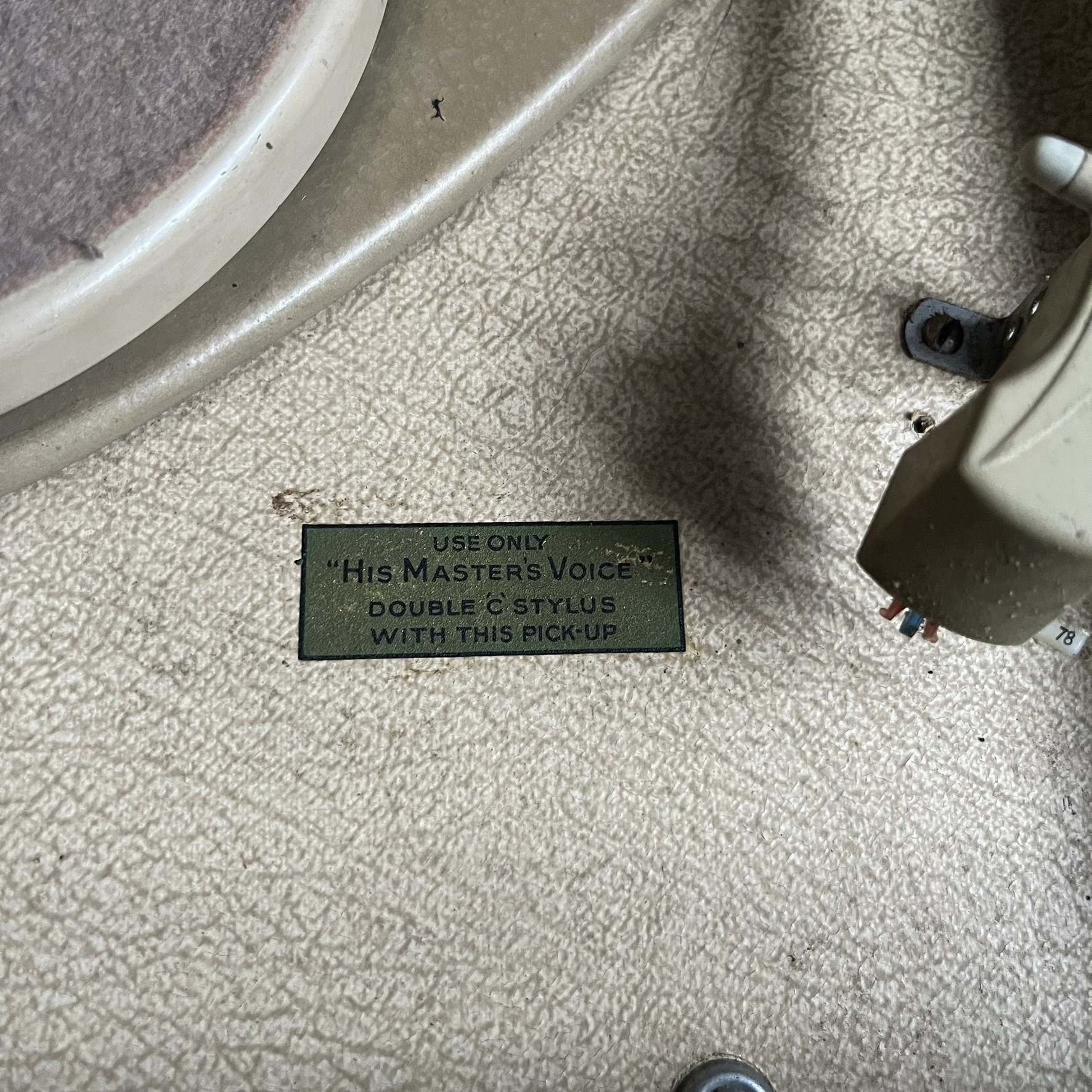 HMV 2001 His Master's Voice Three Speed Record Player 1955