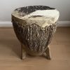 African Tribal Drum Animal Cow Skin & Wood Handcrafted Hide 11"