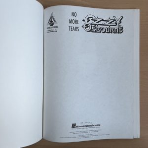 Ozzy Osbourne No More Tears Guitar Tab Book Zakk Wylde Tablature.