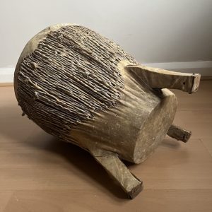 Vintage African Tribal Drum Animal Cow Skin & Wood Handcrafted Hide 11