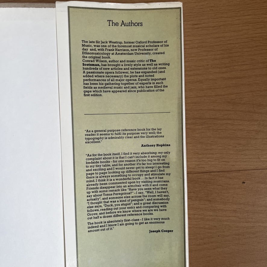 1986 Collins Encyclopedia of Music by Sir Jack Westrup