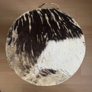 Vintage African Tribal Drum Animal Cow Skin & Wood Handcrafted Hide 11