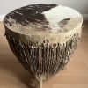 Vintage African Tribal Drum Animal Cow Skin & Wood Handcrafted Hide 11" Drum