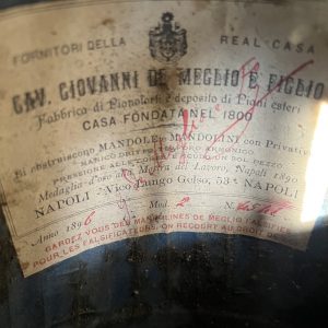 1896 Cav. Giovanni de Meglio e Figlio Neapolitan Mandolin cased